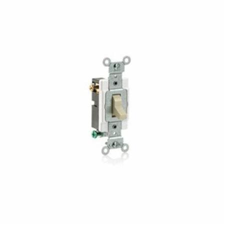 LEVITON Wall Swtch, 3-Way, Side, 120/277V, 20A, Ivory CS320-2I